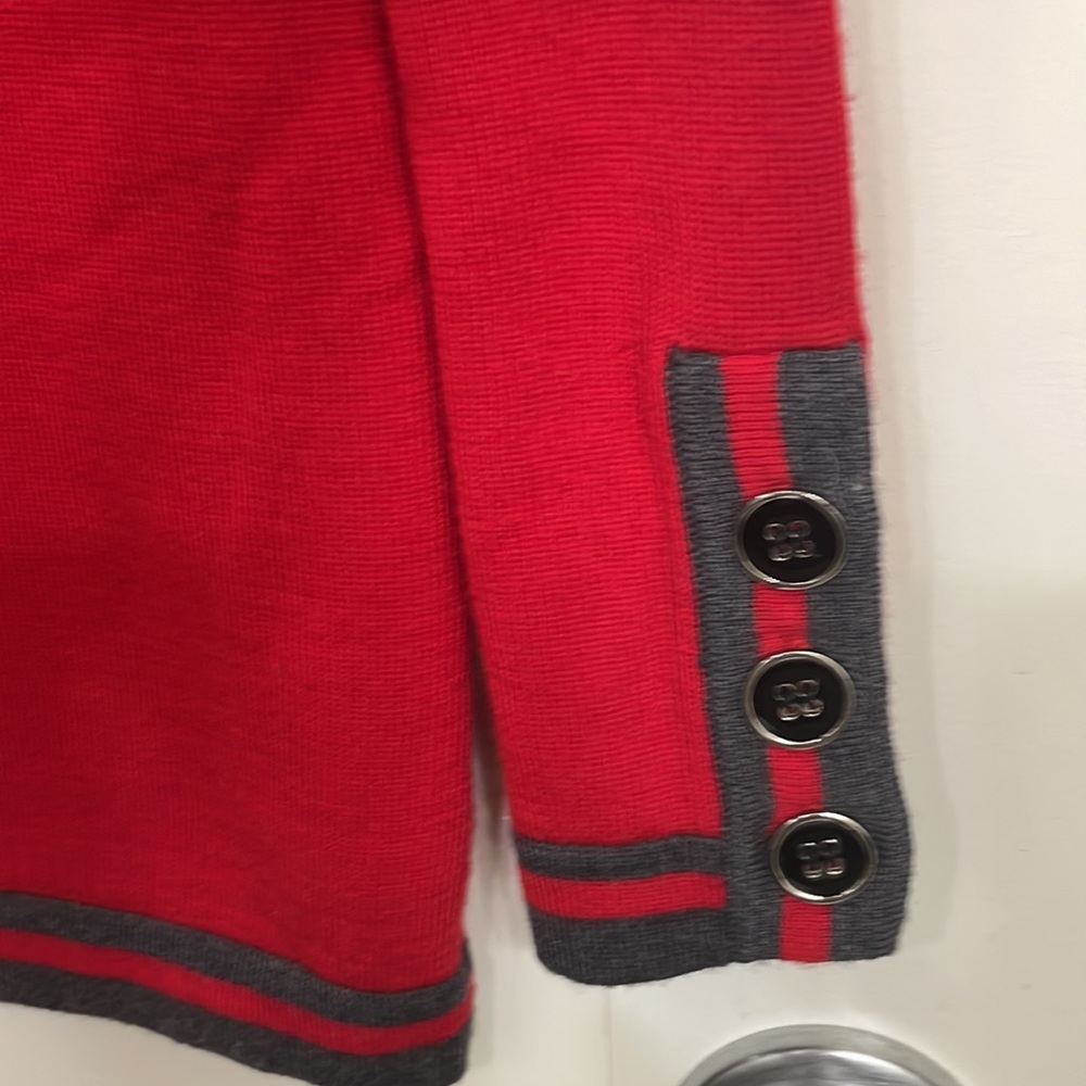Trina Turk red black cardigan sweater size Medium - Picture 5 of 7